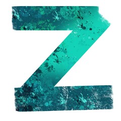 emerald letter Z. Alphabet art. isolated on white