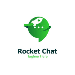 Illustration Vector Graphic of Rocket Chat Logo. Perfect to use for Technology Company