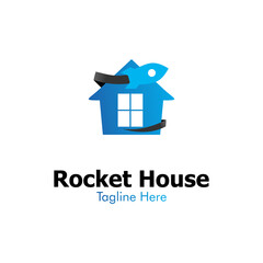 Illustration Vector Graphic of Rocket House Logo. Perfect to use for Technology Company