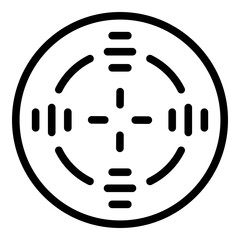 Crosshair target icon. Outline crosshair target vector icon for web design isolated on white background