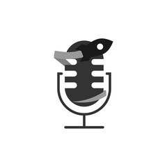 Illustration Vector Graphic of Rocket Podcast Logo. Perfect to use for Technology Company