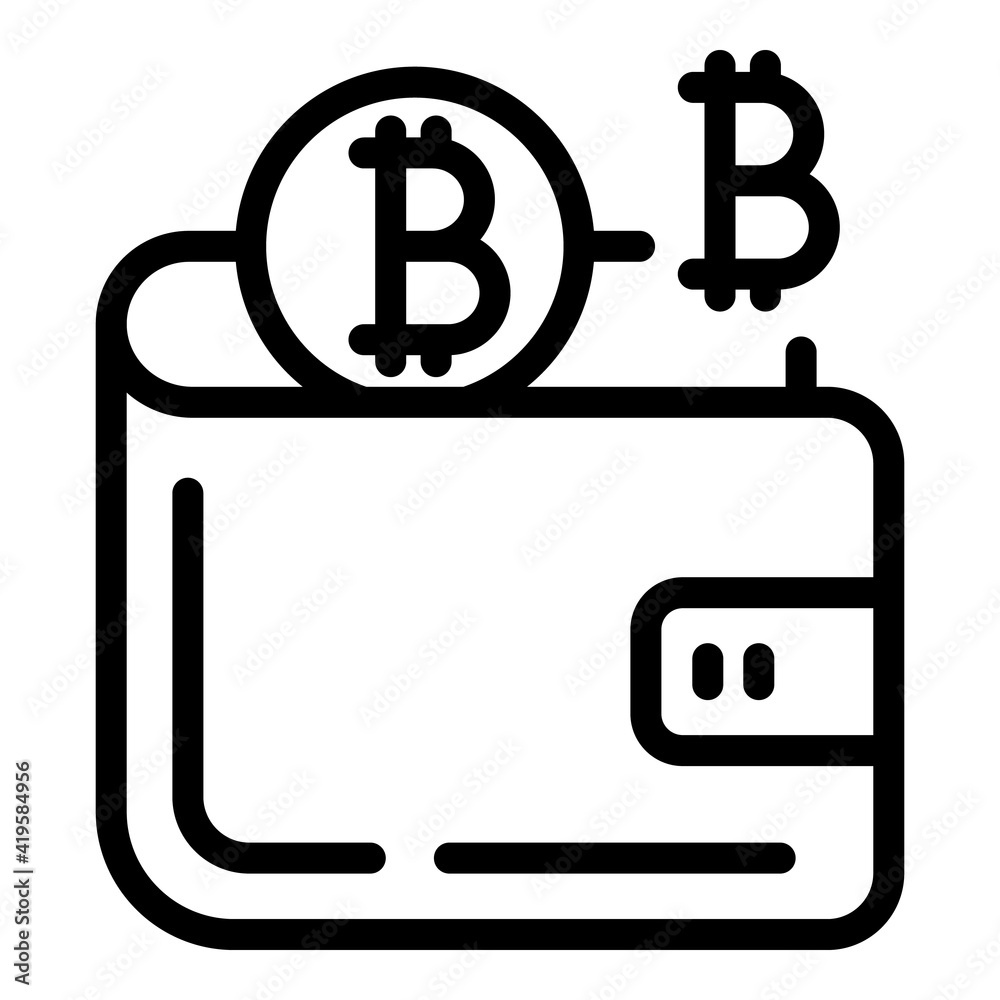 Poster blockchain wallet icon. outline blockchain wallet vector icon for web design isolated on white backg