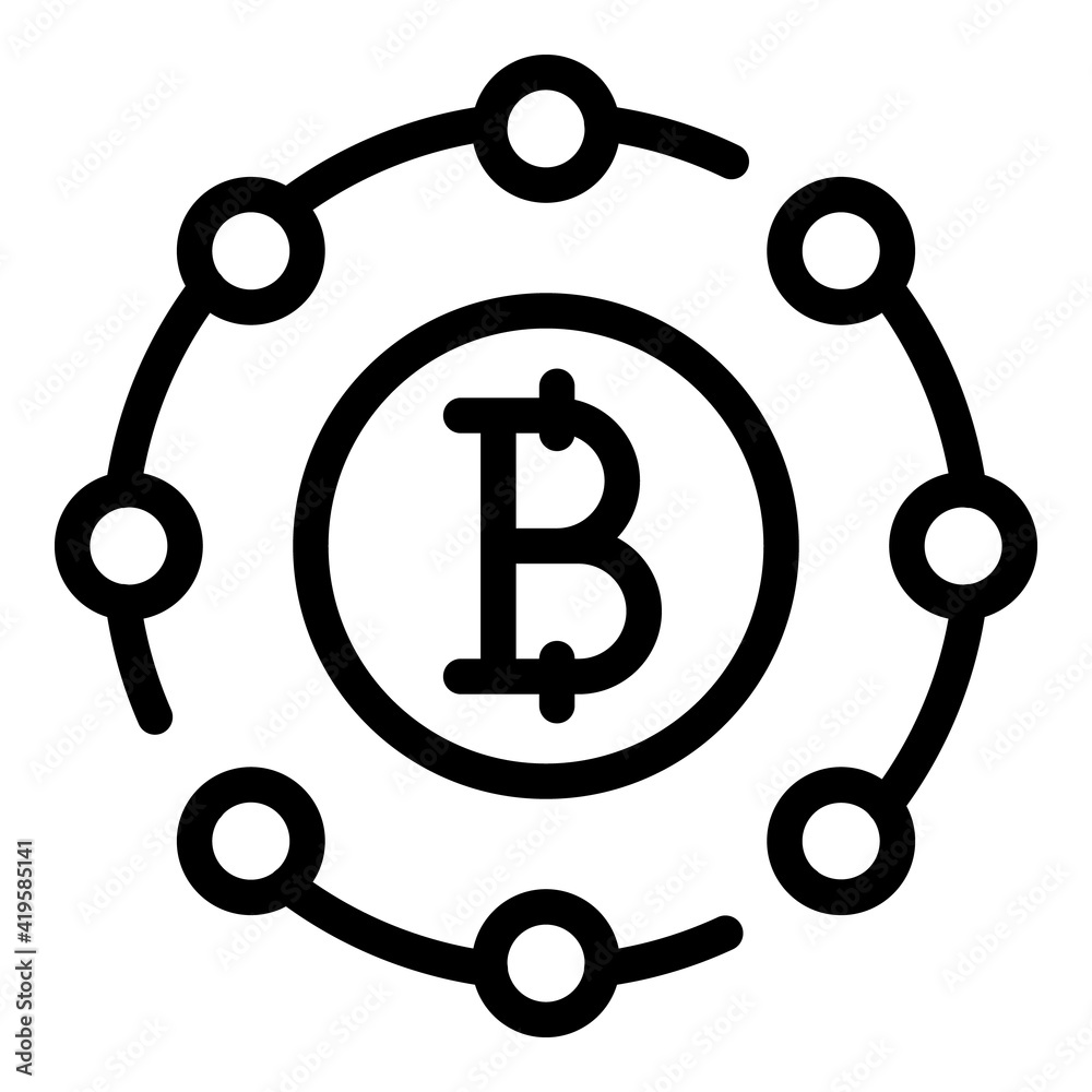 Poster blockchain scheme icon. outline blockchain scheme vector icon for web design isolated on white backg