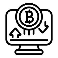 Blockchain monitor icon. Outline Blockchain monitor vector icon for web design isolated on white background