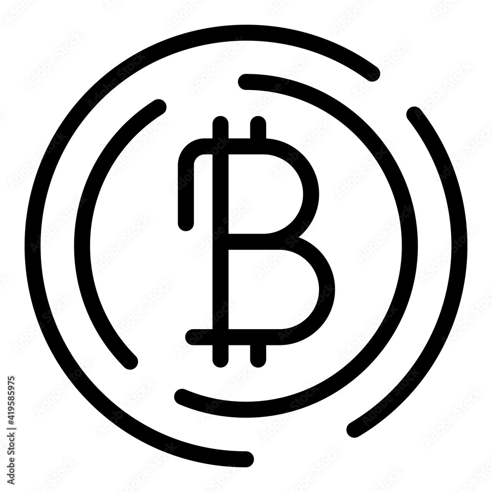 Poster blockchain bitcoin icon. outline blockchain bitcoin vector icon for web design isolated on white bac
