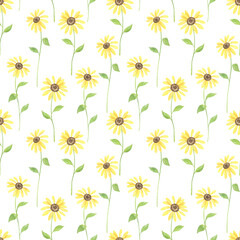 Sunflowers Seamless Pattern