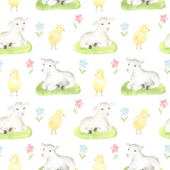Lambs and Chickens Pattern