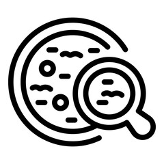 Petri dish icon. Outline petri dish vector icon for web design isolated on white background