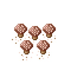 Mushroom pixel art. Cute pixel mushrooms. Vector illustration.