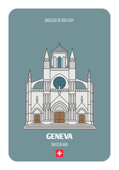 Fototapeta premium Basilica of Our Lady of Geneva, Switzerland