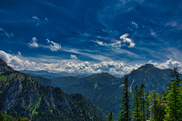 mountains and clouds