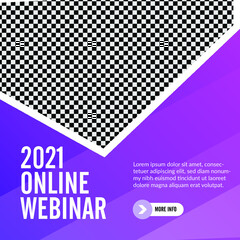 Online Webinar Social Media Post Banner Template with Modern abstract Gradient Design - Premium Vector 