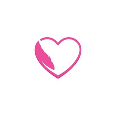 Love Feather logo vector icon illustration