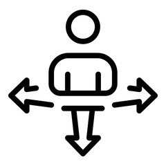 Human distance icon. Outline human distance vector icon for web design isolated on white background