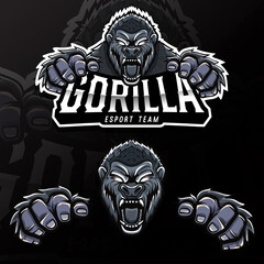 angry wild animal gorilla esport logo illustration © ginanperdana