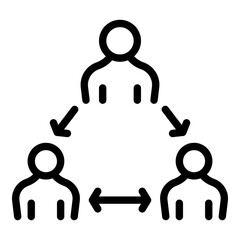 Group distance icon. Outline group distance vector icon for web design isolated on white background