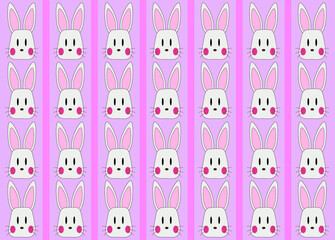 vector rabbit pattern, illustration, background and wallpaper for postcards and fabric design, children fashion, clothing and gadget cases