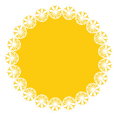 Empty circular frame with Amber Colored. 