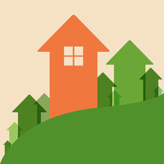 Home Value, House Values and Prices Up, Vector Illustration