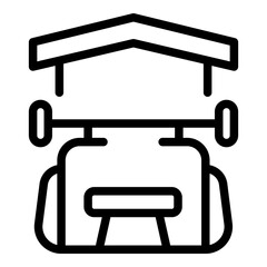 Body gym home icon. Outline body gym home vector icon for web design isolated on white background