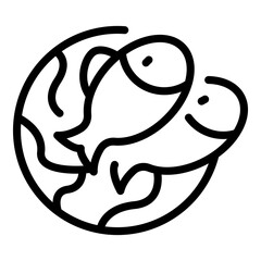 Wok menu fish icon. Outline Wok menu fish vector icon for web design isolated on white background