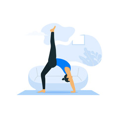 Woman doing yoga illustration. Free  free Exercise illustration
