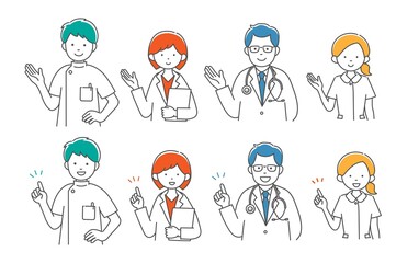 医療従事者の上半身のイラスト