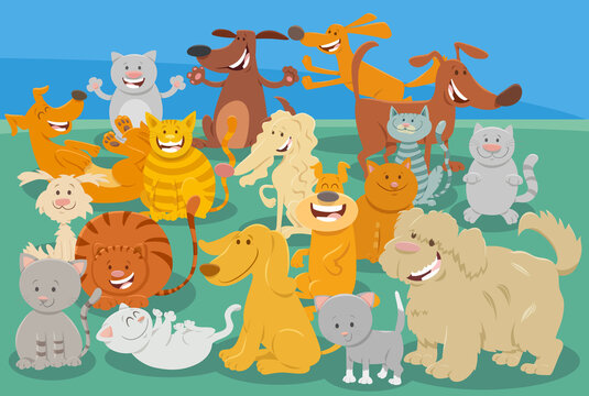 cartoon dogs and cats comic animal characters
