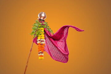 Fototapeta premium Gudhi Padva is a spring-time festival that marks the traditional new year for Marathi Hindus. It is celebrated in and near Maharashtra on the first day