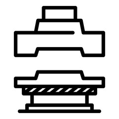 Manual press machine icon. Outline manual press machine vector icon for web design isolated on white background
