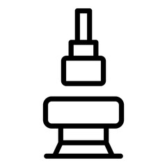 Mechanical press machine icon. Outline mechanical press machine vector icon for web design isolated on white background