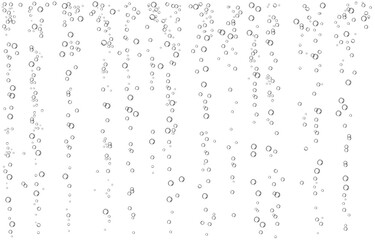Oxygen air bubbles  flow  in water on white  background.