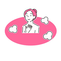 入浴している若い女性 程よいシンプルなイラスト ベクター