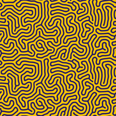 Vector seamless pattern. Abstract organic shapes texture. Monochrome tileable background with smooth natural maze. Trendy chaotic surface design.