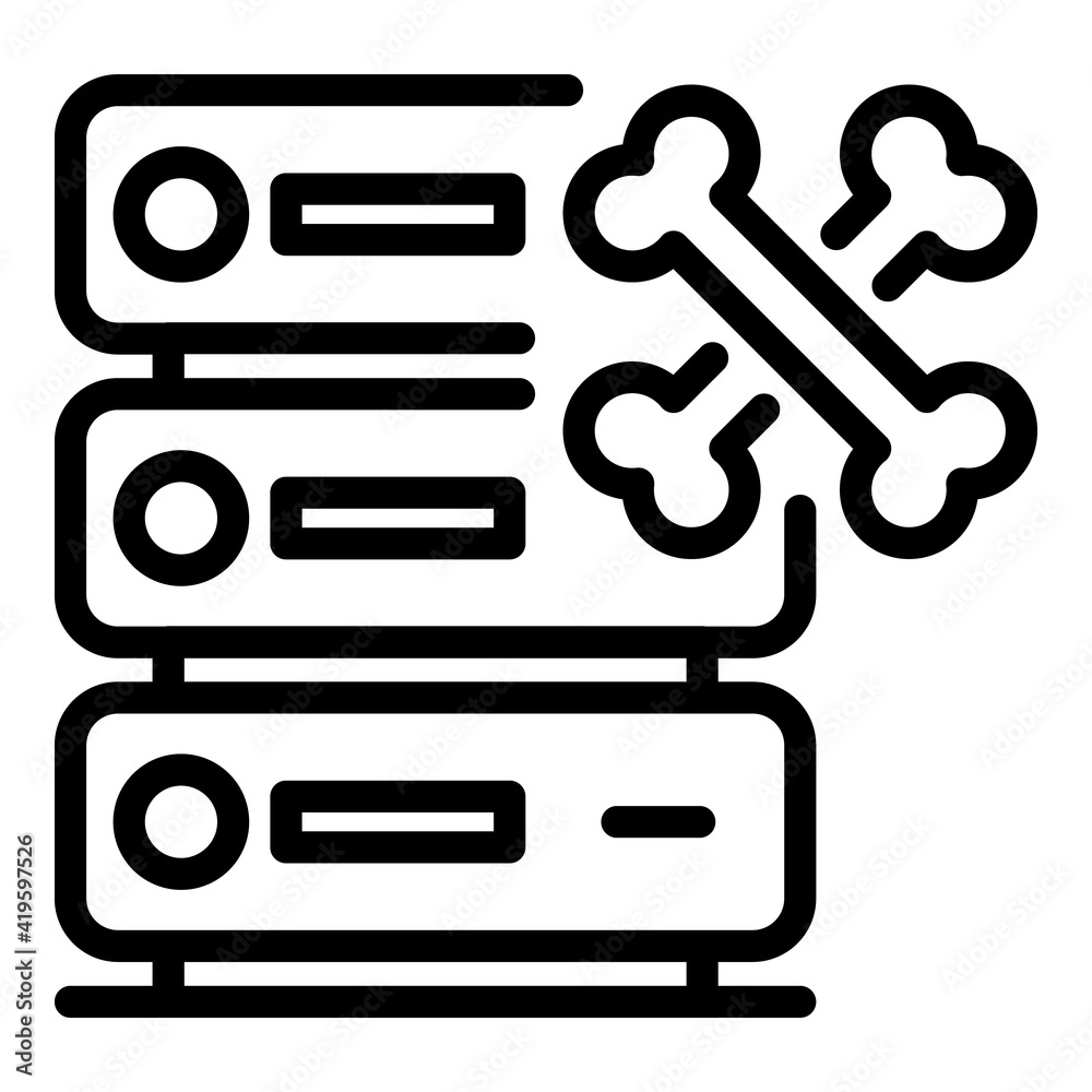 Poster malware computer icon. outline malware computer vector icon for web design isolated on white backgro