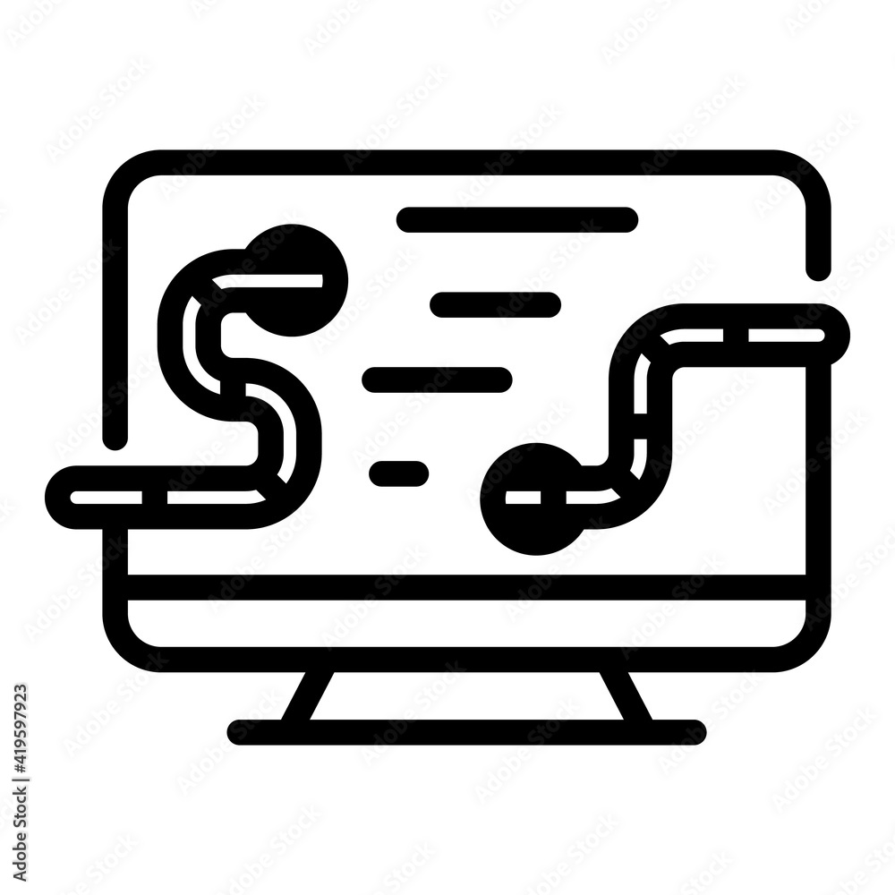 Poster web malware icon. outline web malware vector icon for web design isolated on white background