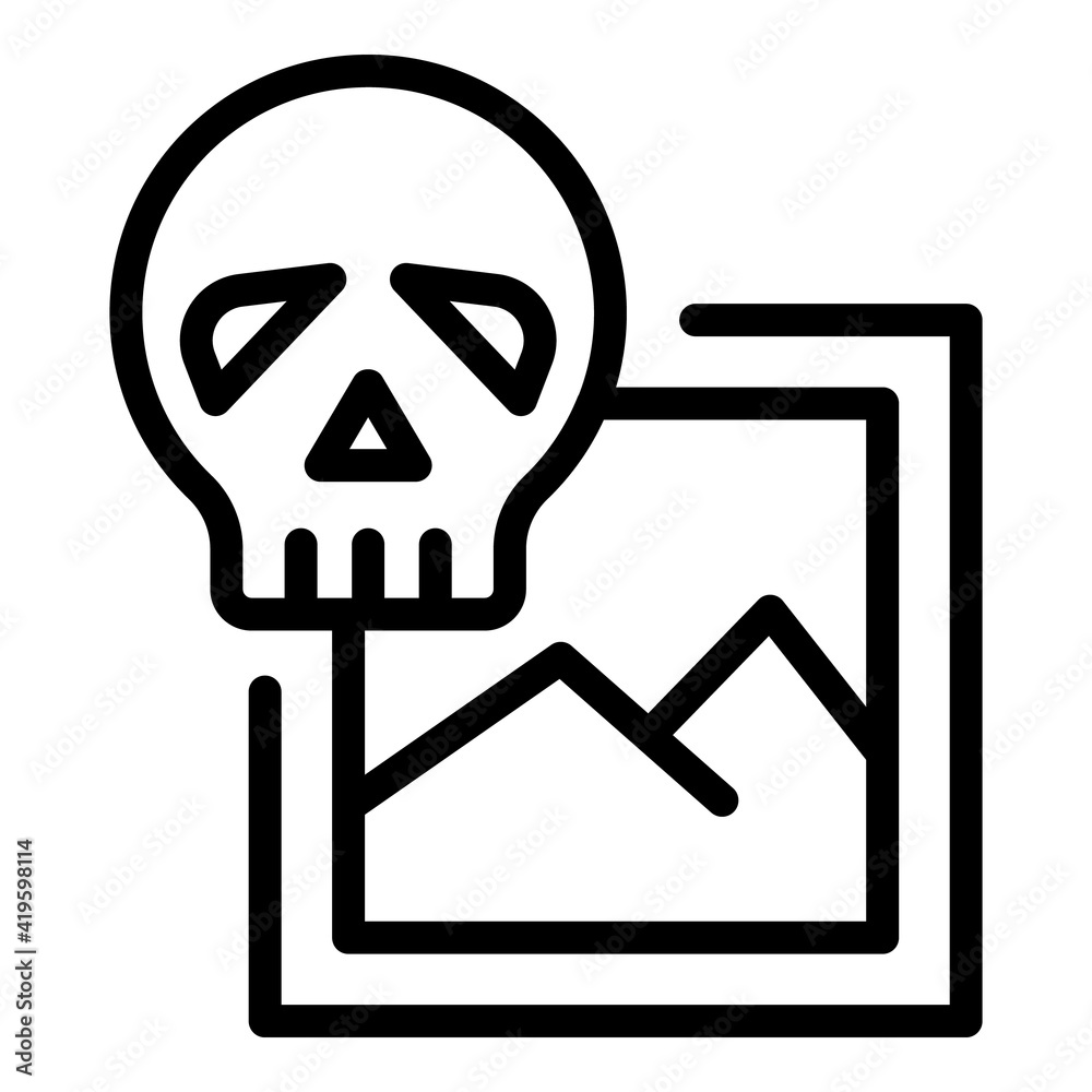 Poster hacking malware icon. outline hacking malware vector icon for web design isolated on white backgroun