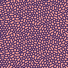 Vector seamless pattern. Abstract organic shapes texture. Monochrome tileable background with smooth natural maze. Trendy chaotic surface design.