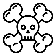 Malware hazard icon. Outline malware hazard vector icon for web design isolated on white background