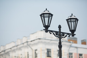 Fototapeta na wymiar Street lamp in the daytime.