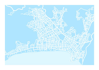 Vector city map. Marmaris illustration. City map. Turkey