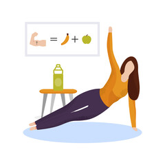 Young Girl Doing Exercises illustration design