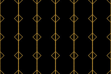 Gold Black Art Deco Abstract Repeating Seamless Pattern