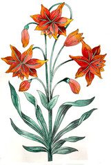 Water Colour Traditional Mughal Buta for Printing Saree , Dress Material and Furnishing