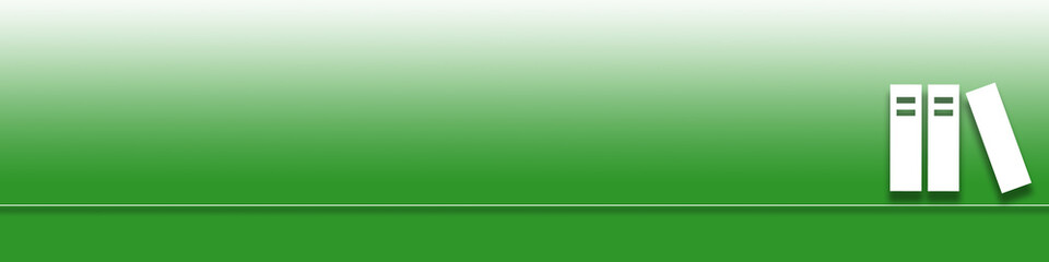 Breiter Hintergrund in grün mit dem Symbol mehrerer Bücher