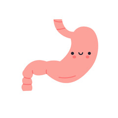 Kawaii cute stomach isolated vector illustration. Happy smiling healthy human organ design element. Simple icon.
