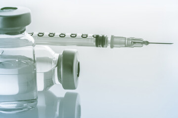 syringe and medicine bottle for injection