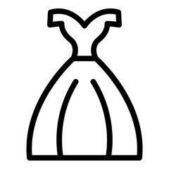 Bridal dress icon. Outline bridal dress vector icon for web design isolated on white background