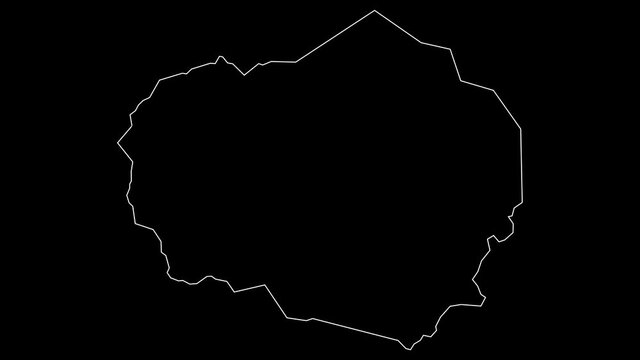 Olancho Honduras department map outline animation