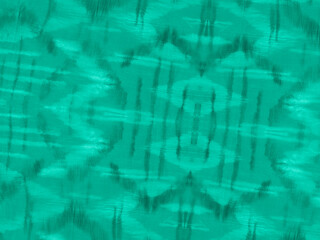 Marine Striped Dye Print. Ethnic Ornamental Design. Turquoise Paintbrush Strokes. Shibori Pattern. Aquamarine Grunge Watercolor Painting. Painted Wallpaper. Shibori Texture.